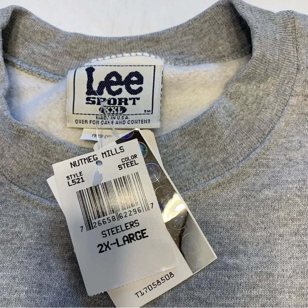 Vintage Lee Sport Nutmeg Mills Pittsburgh Steelers 1997 Sweatshirt Mens 2XL New - Picture 6 of 11